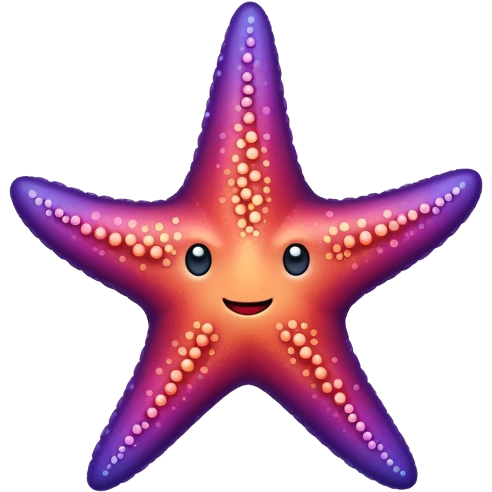 color gradient between red and purple glitter cute starfish emoji