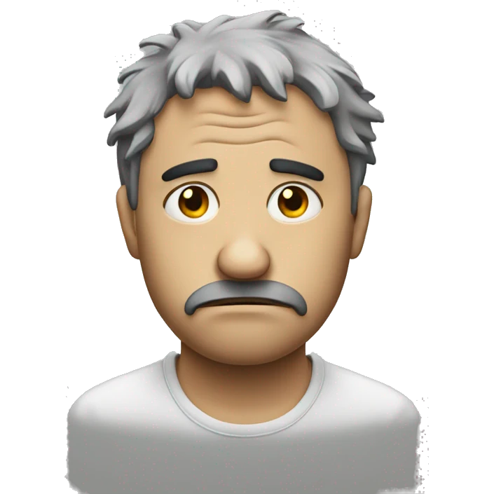 messy sad man  emoji