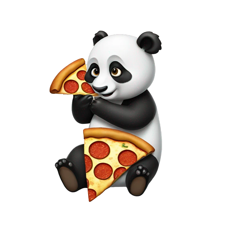 Panda eating pizza emoji