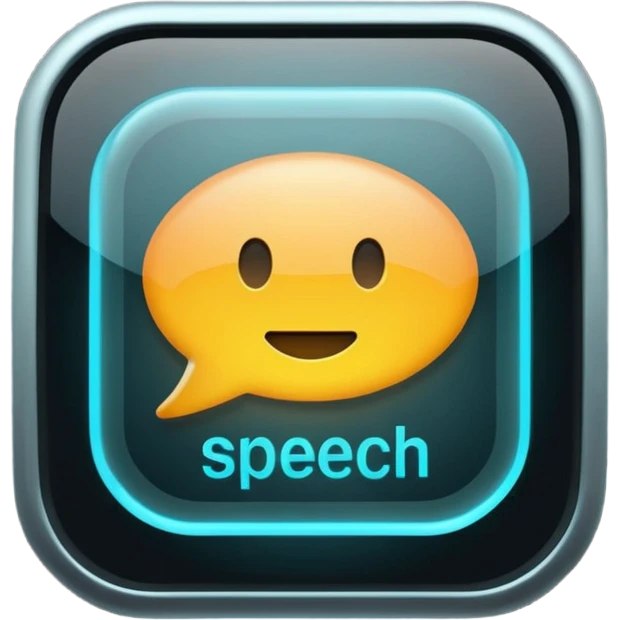 futuristic matte glass transluscent text to speech generator emoji