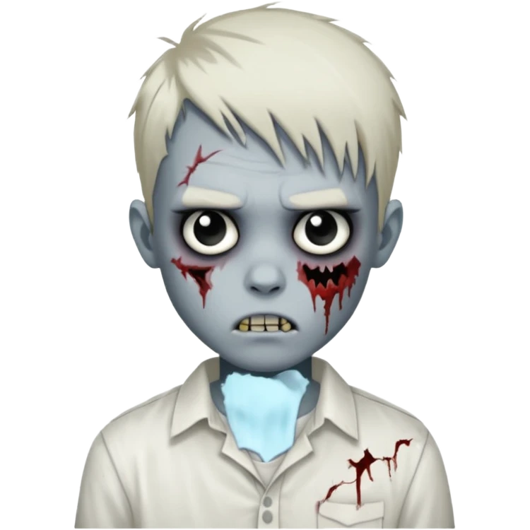 zombie boy with emo hair and white shirt emoji