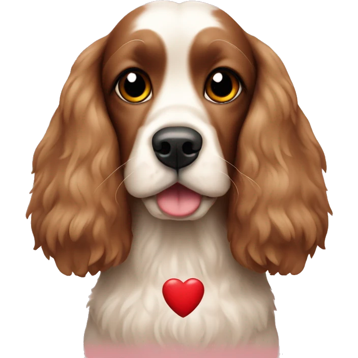 cocker spaniel with red heart eyes  emoji