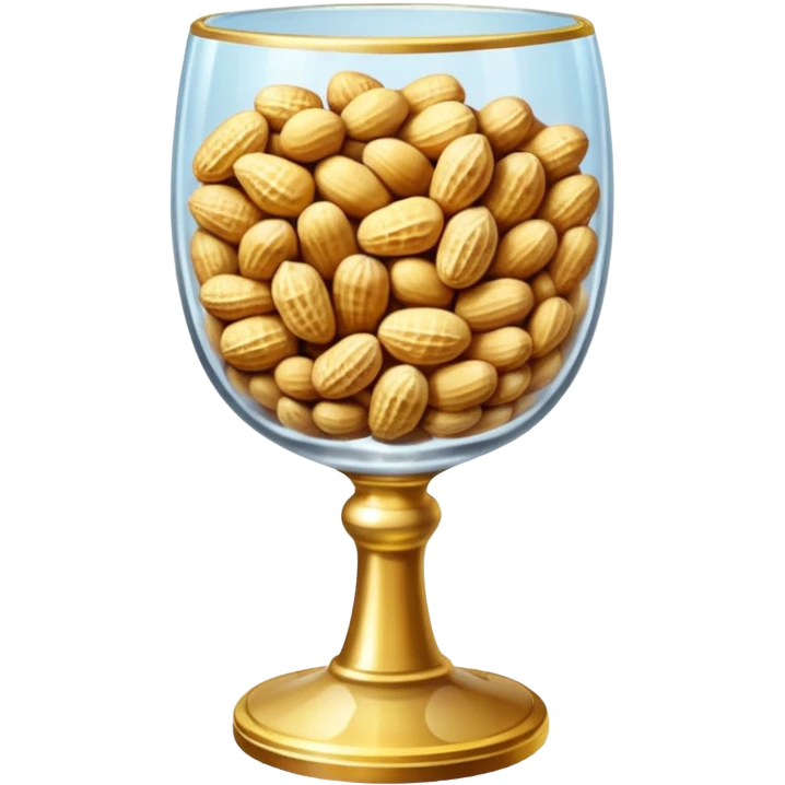 a crystal goblet filled with shelled peanuts emoji