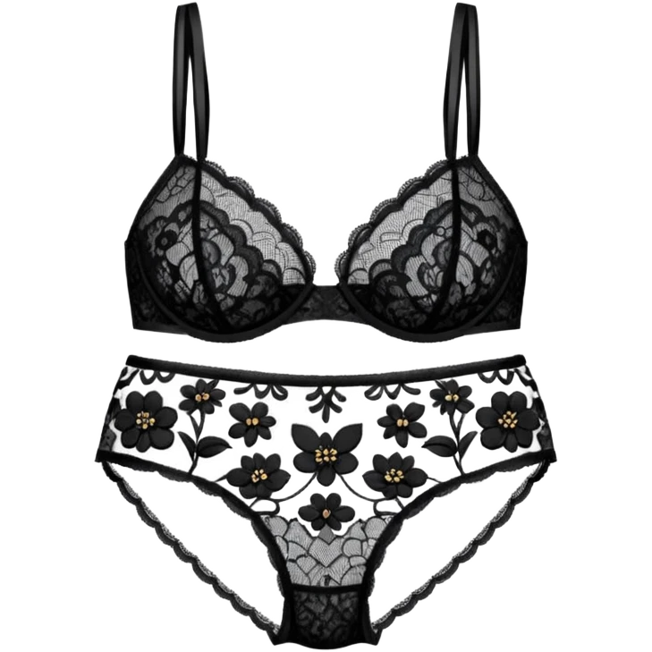 Black lace lingerie set emoji
