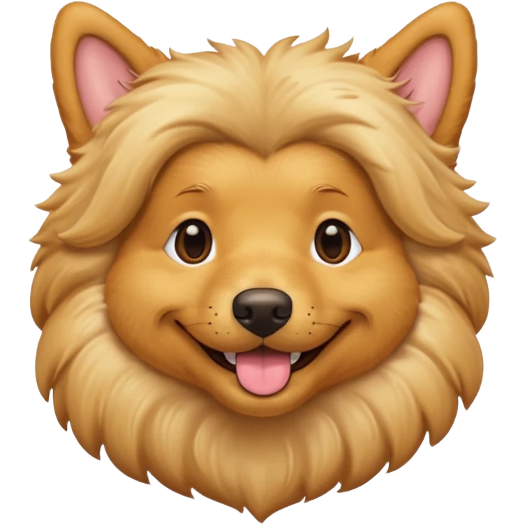 portrait of a golden dog, smiling with closed mouth, no tongue showing emoji