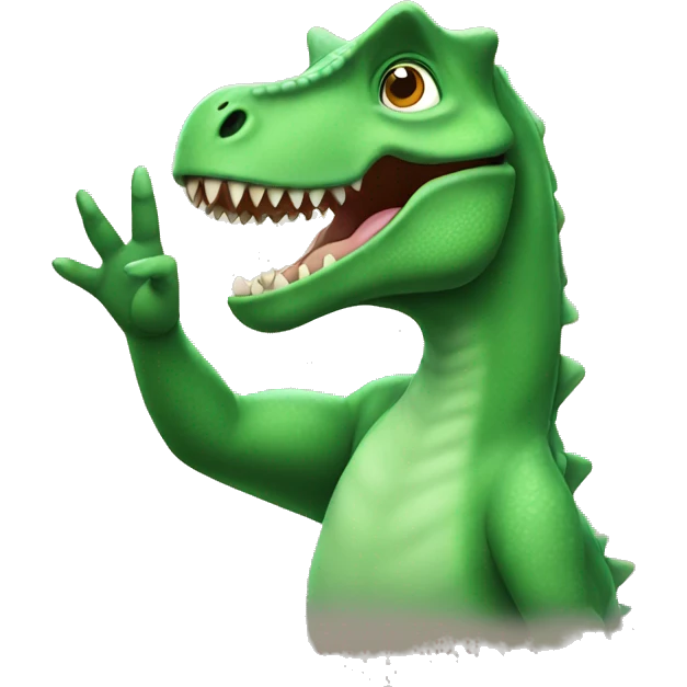 Dinosaur saluting emoji
