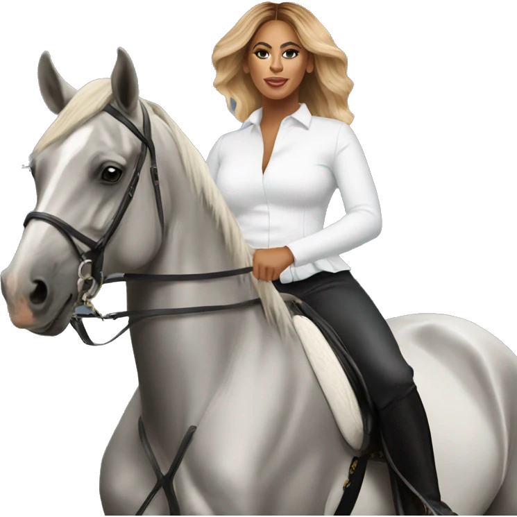 beyoncé riding grey horse emoji