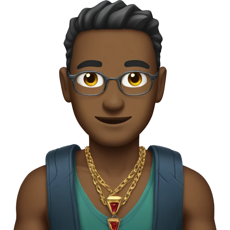 Man with a yugioh necklace emoji