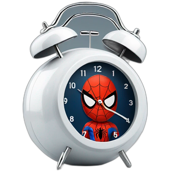 Funny spiderman modern alarm clock emoji