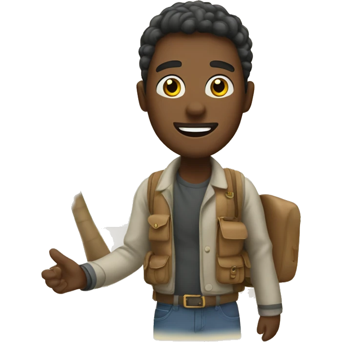 Welcoming tourist to his place to stay emoji