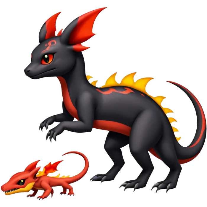 Salandit-Umbreon-Charmeleon-Fakémon-hybrid-creature (full body)  emoji