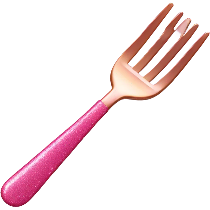 Pink kitchen fork with glitter  emoji