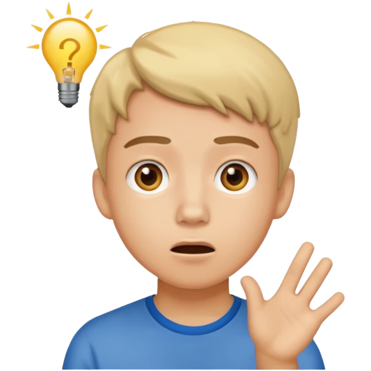 student with a confused expression asking a question emoji