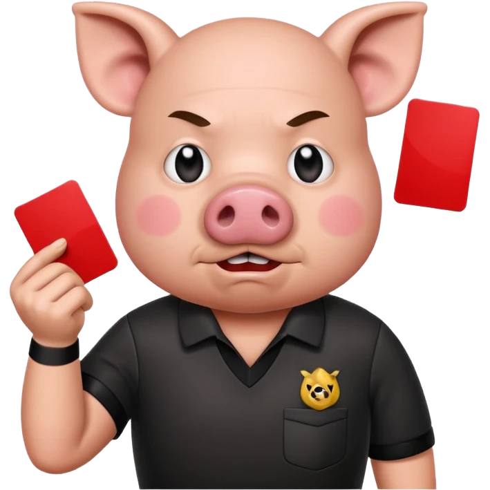 pig referee showing red card emoji