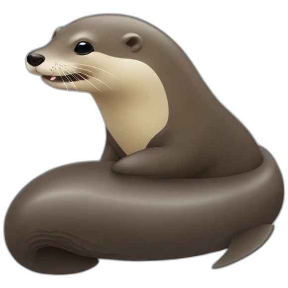 Loutre sur baleine emoji