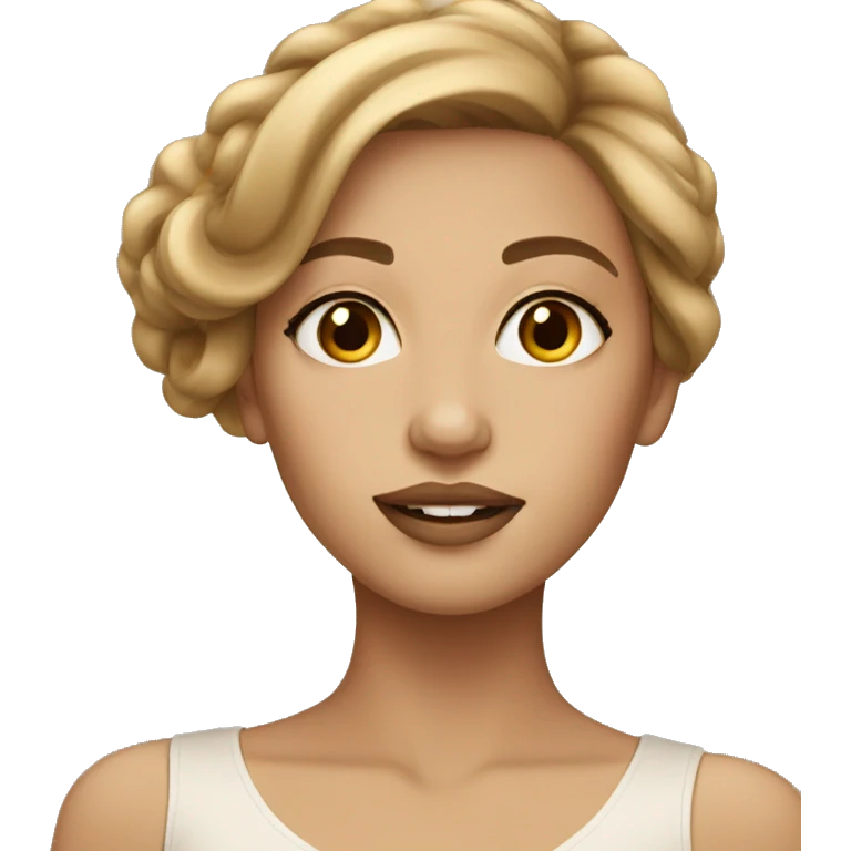 Glamorous gorgeous girl with light brown hair emoji