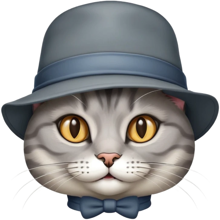 um gato com um chapeu emoji