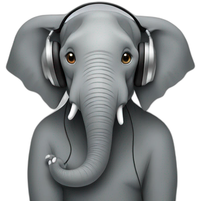 Elephant using headphones emoji