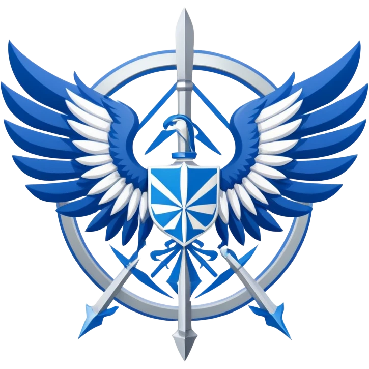 Survey Corps logo from Attack on Titan, Wings of Freedom emblem, overlapping blue and white wings emoji
