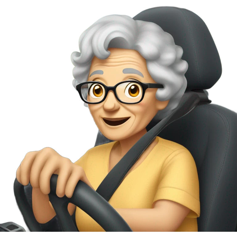 grandma driving  emoji