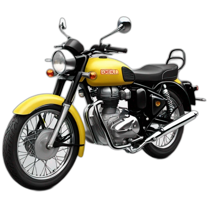 Royal Enfield amarilla 350 emoji