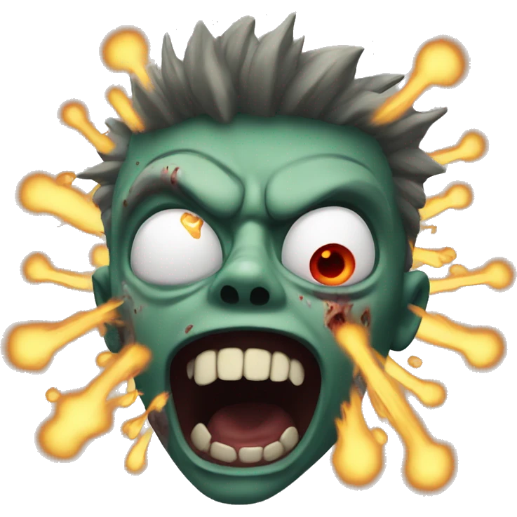 Zombie exploding emoji