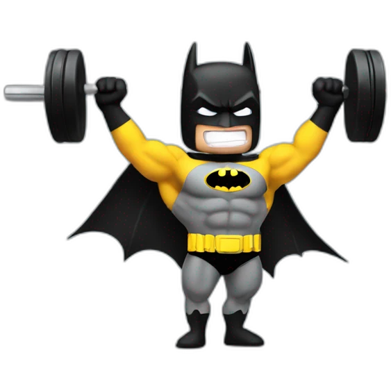 batman lifting weights emoji