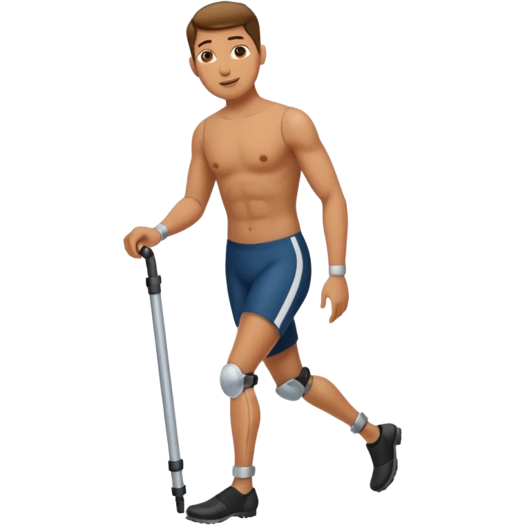 Man with one prosthetic leg emoji