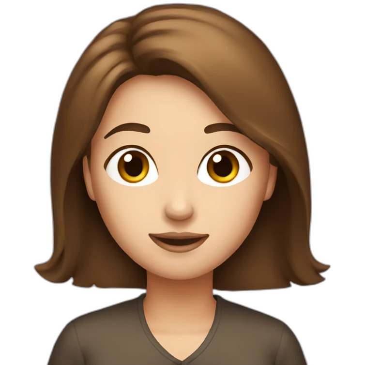 SMM women with brown hair emoji