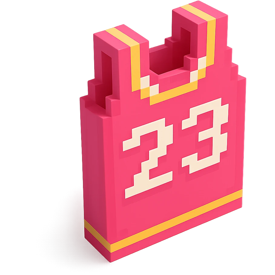 розовая баскетбольная майка с надписью "23", no background emoji