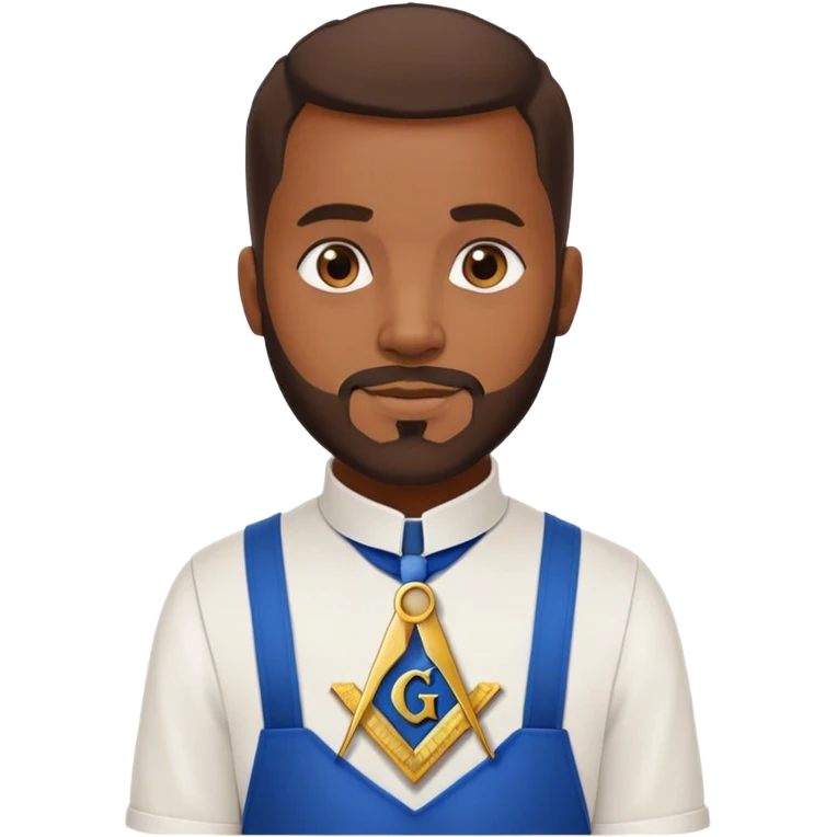 african american male with a beard wearing a masonic collar and apron emoji