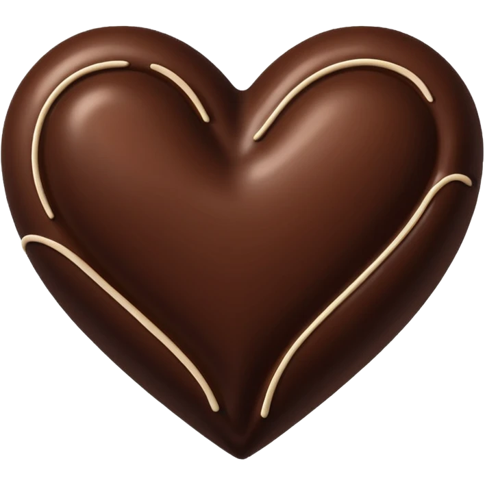 chocolate heart with beige cream emoji