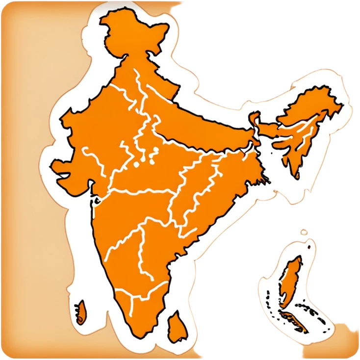 India map with saffron colour ( akhand Bharat ) emoji