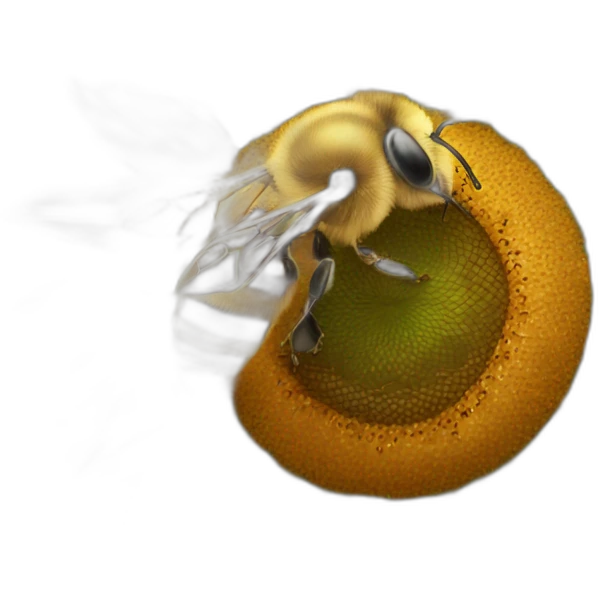 Sunflower with honey bee emoji