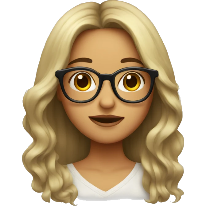 Mexican girl with big glasses with a little long hair  emoji