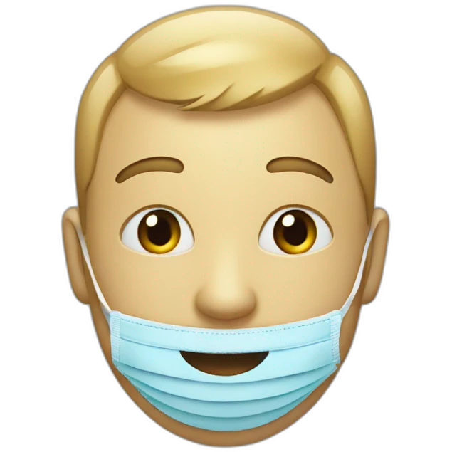 smiling face with a mask in his hands emoji