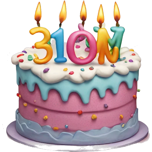 Birthday cake with text MOM 37 emoji