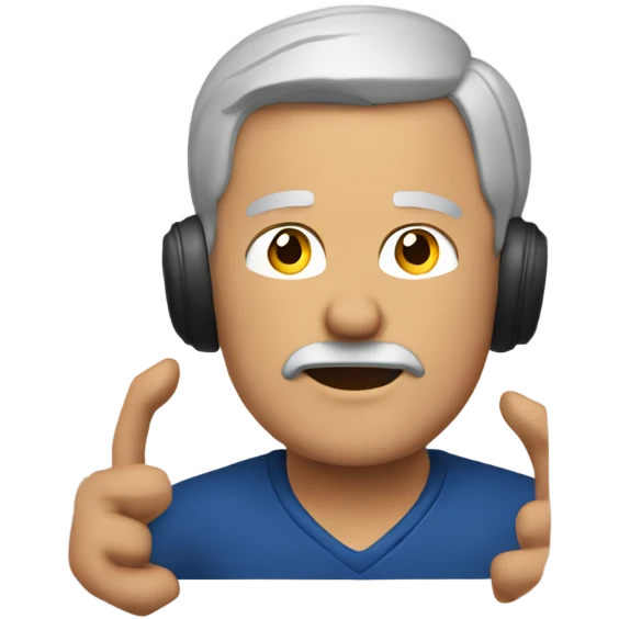 Middle aged man watching America football emoji