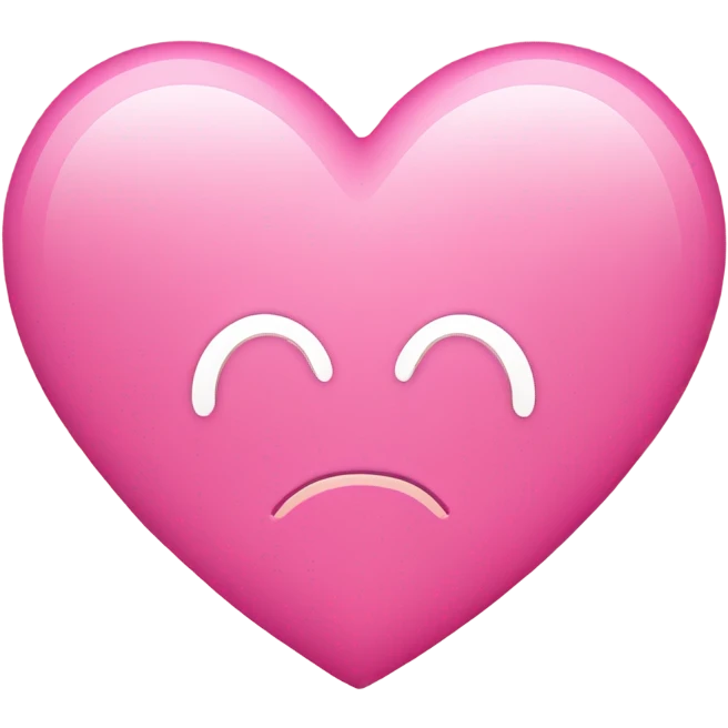 Standard iphone-style emoji shaped pink heart emoji