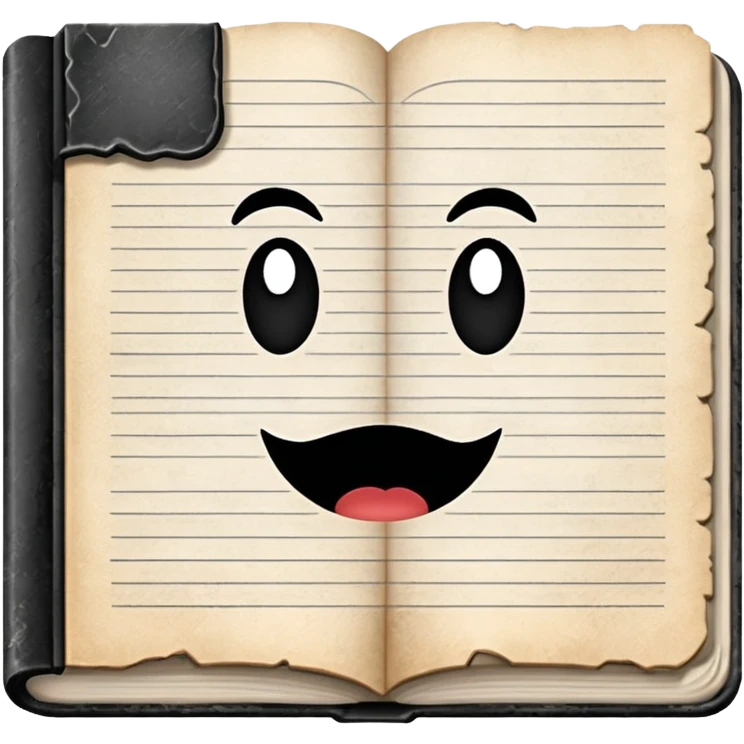 BLACK AND WHITE WRITTEN PAPER BOOK emoji