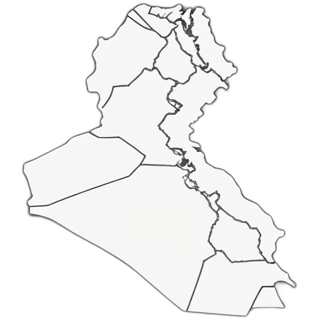 Iraq outline of map back and white emoji