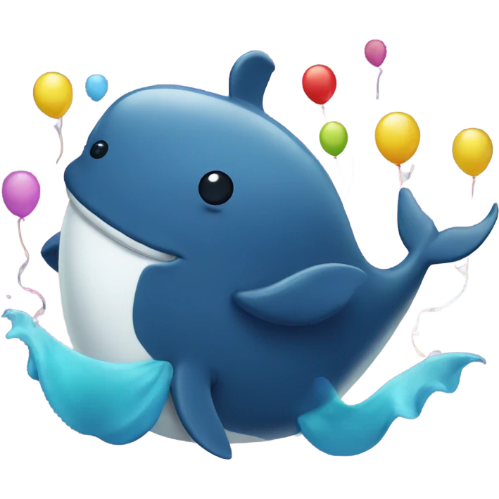 Whale at a party emoji