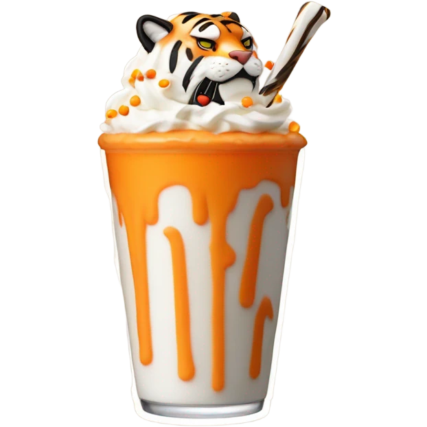 Tiger themed milk shake emoji
