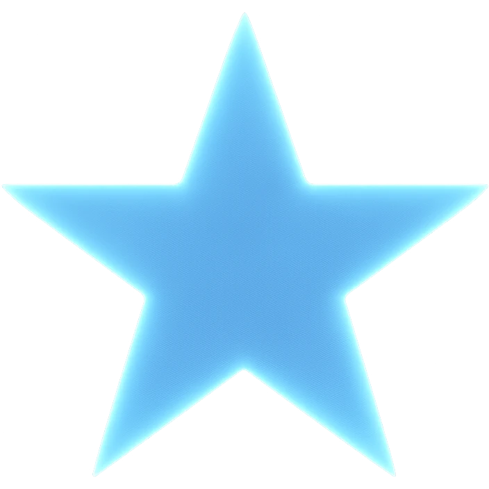 star with a soft glow, blue, no background emoji