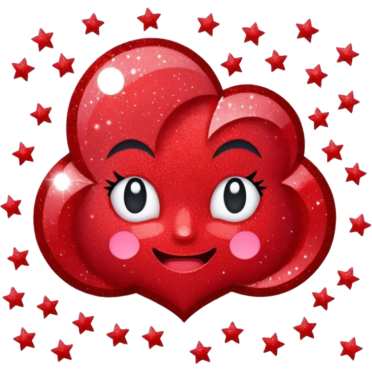red glitter paper emoji
