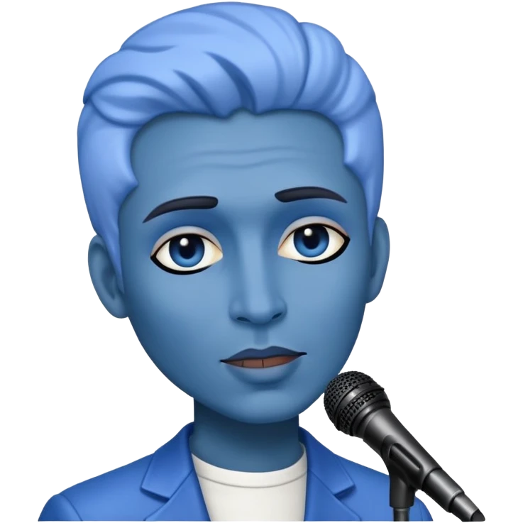 Blue middle singer emoji