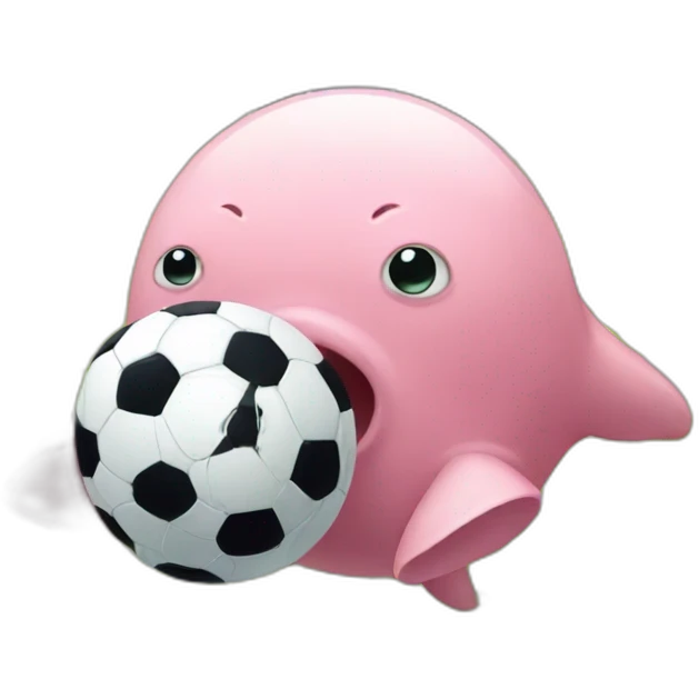 Blobfish scoring a soccer goal  emoji