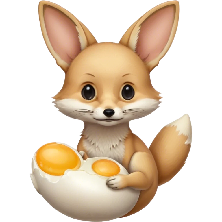 fennec carrying an uncooked egg emoji