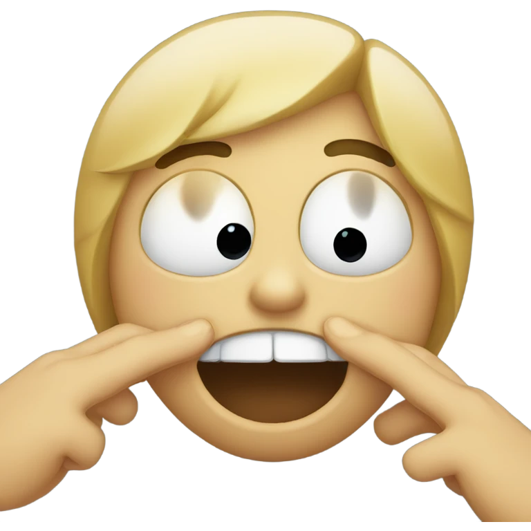 Emoji laughing and crying with hand over mouth emoji