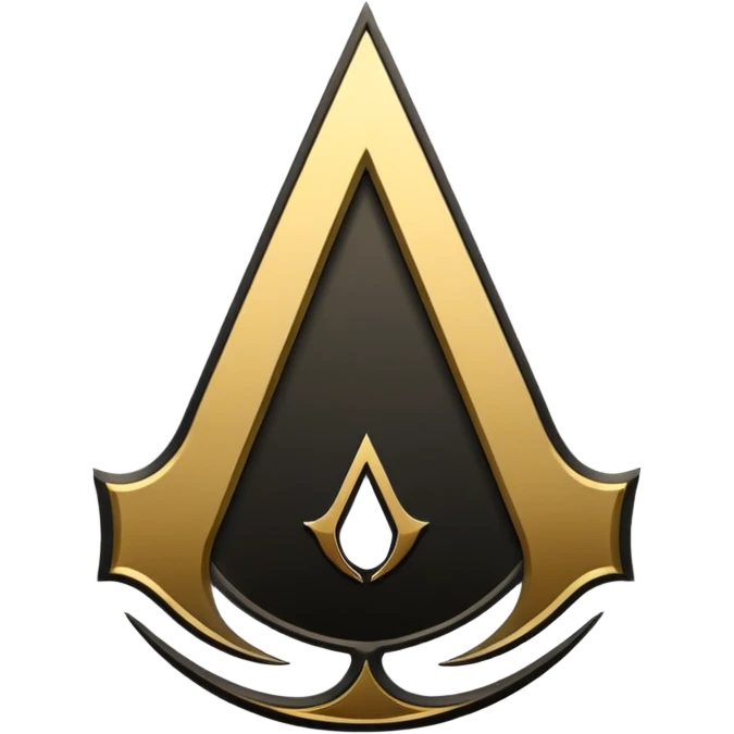 Assassin creend logo emoji in gold and black shaddow  emoji